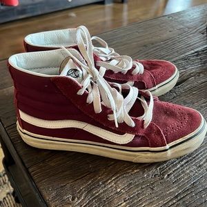 Maroon/Purple High Top Vans
